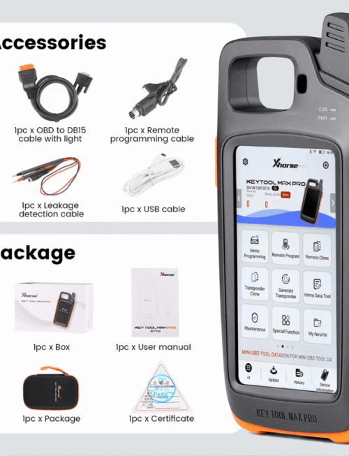 Xhorse VVDI Key Tool Max Multi-Language Remote Programmer with Free Renew Cable